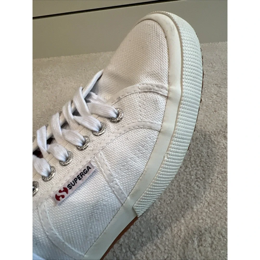 Superga 2750 Cotu Classic White Canvas Sneakers Men's 9 Women's 10.5 EU 42